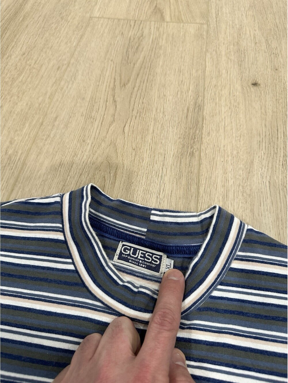 Vintage 90s Guess Jeans USA Striped Shirt Men’s XL Multicolor - Picture 5 of 9